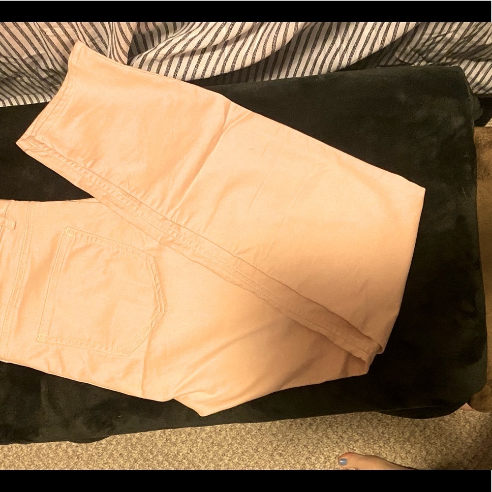 H&M pale pink jeans.
